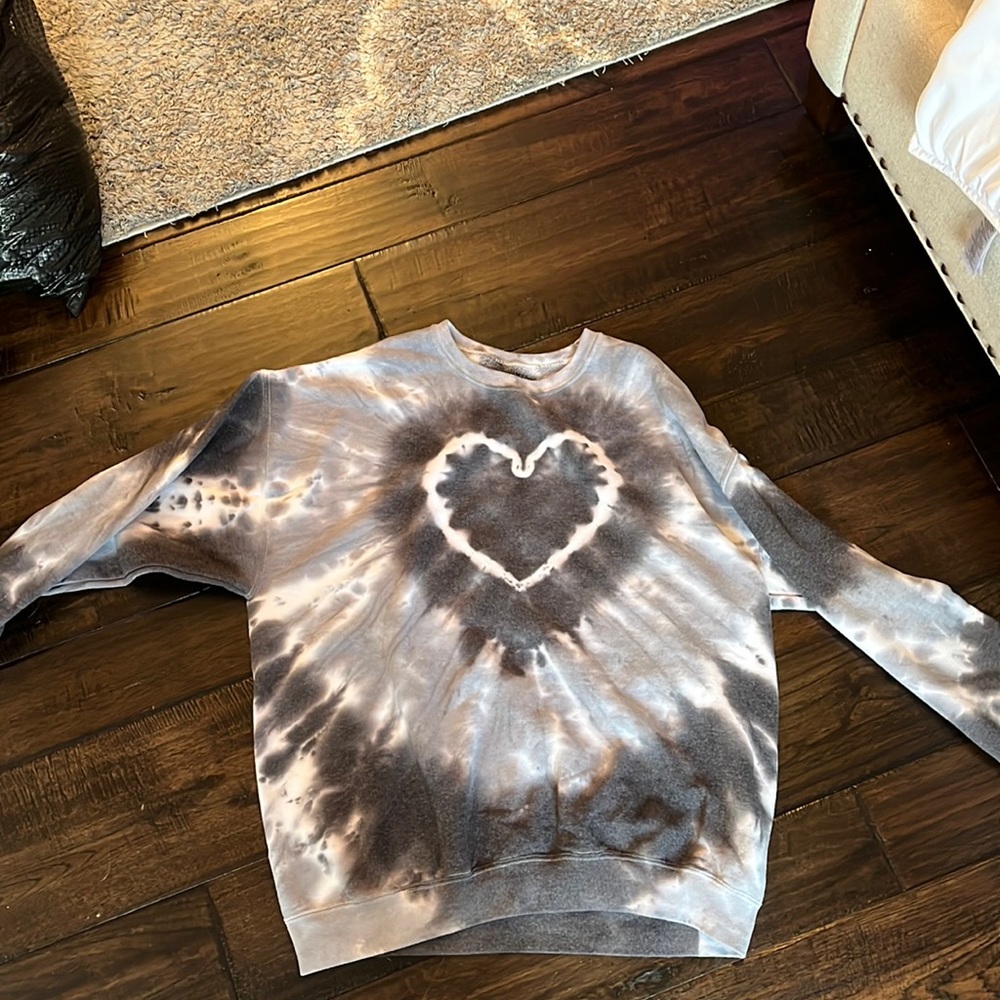 Urban Outfitters heart tye-dye crewneck